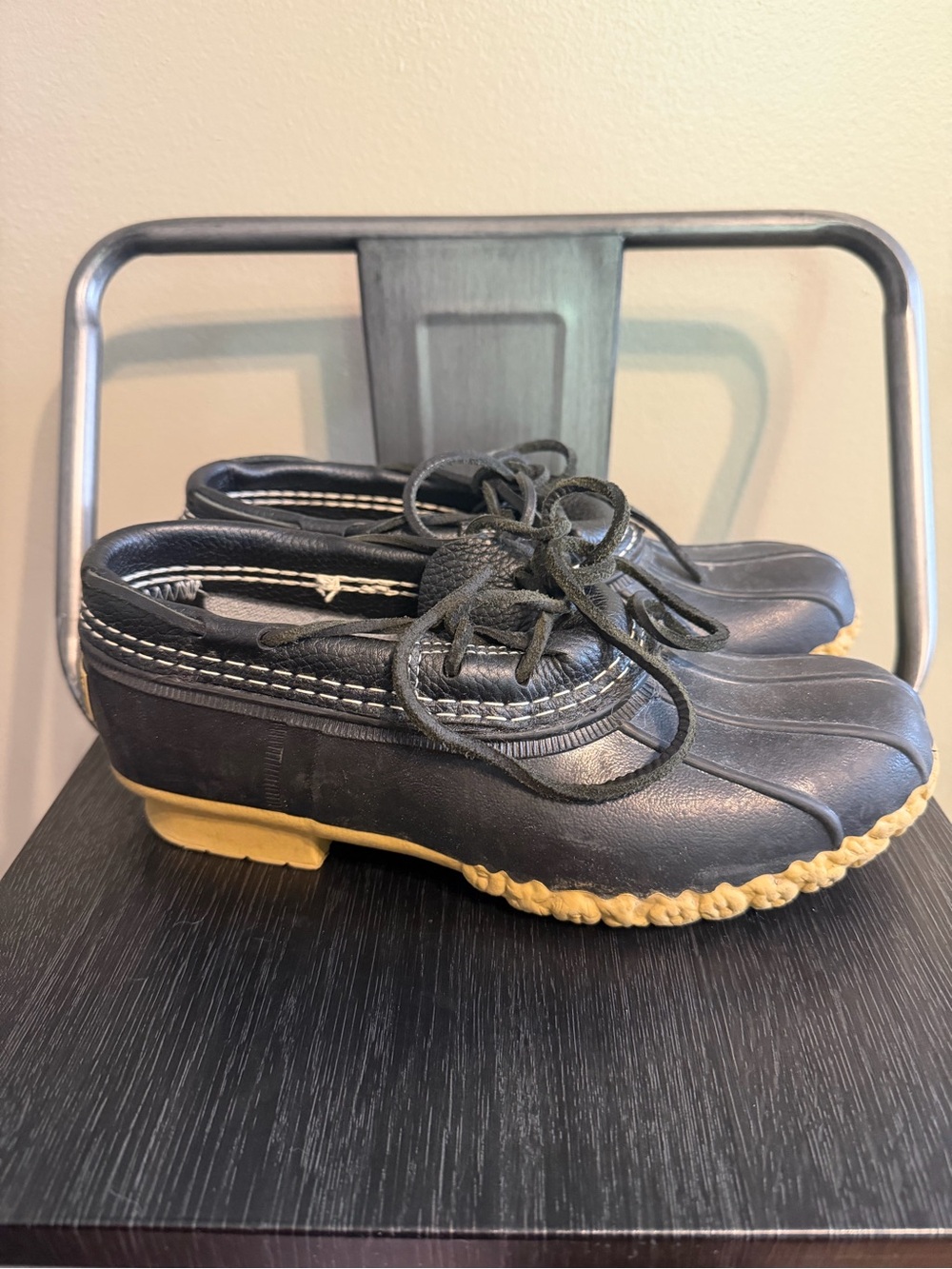 L.L.Bean Bean Boots Made in Maine Duck Shoes Black 7M